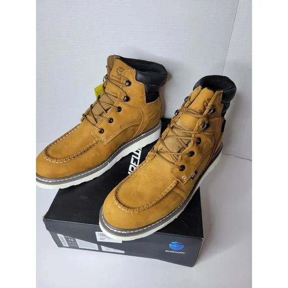 SUREWAY 6" Men's Heavy Duty Leather Soft Toe Work‎ Boots Light Brown Size 13 US - Picture 4 of 9
